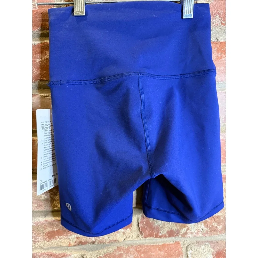 Lululemon Wunder Train HR Short 6 Inch‎ Royal Blue NWT Size 2